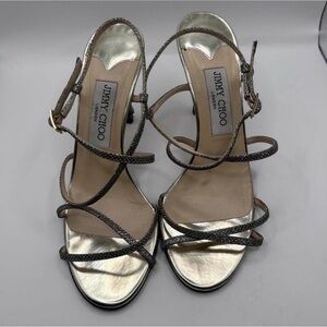 Jimmy Choo Metallic Strappy Heels